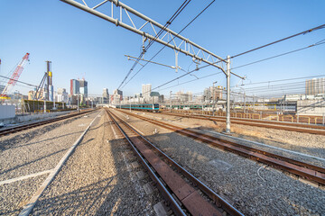 Fototapeta premium 高輪ゲートウェイ駅 駅からの眺め