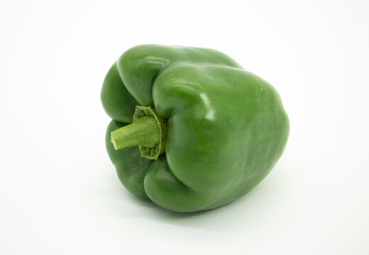 Green Bell Pepper Isolated On White Background