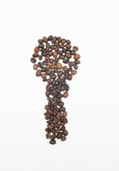 roasted brown coffee beans design isolated on white background