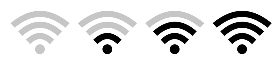 WiFi icons. Wireless. Internet Connection. Isolated. Vector