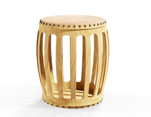 Red drum with drumsticks 3d render