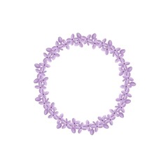 Lilac flowers round frame illustration