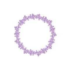 Lilac flowers round frame illustration