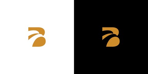 Unique and strong letter B initials eagle logo design