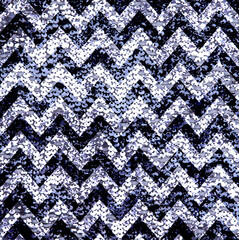 black and white knitted texture, zigzag background, sequins pattern