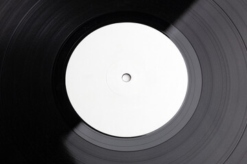 blank paper circle in the middle of a pressed lp record