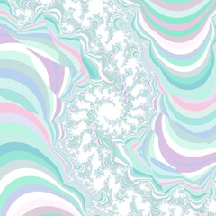 Funky Colorful Boho Pastel Trippy Spiral Fractal Abstract Art