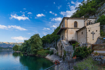 Fototapeta premium Church of Santa Maria Annunziata, Scanno, Province of L'Aquila, region of Abruzzo, Italy