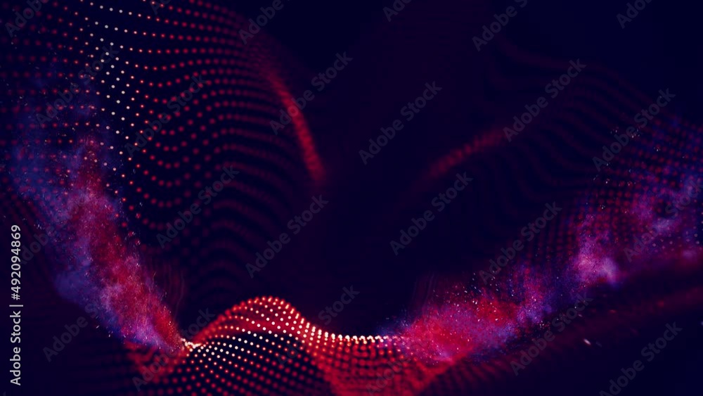 Poster fire abstract background seamless loop. technology background. red abstract particles.