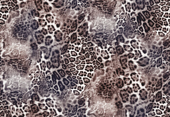Seamless leopard pattern, animal print.