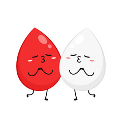 Red and white blood cell character design. Blood cell vector