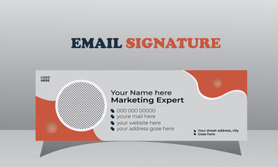   Email signature collection design Template or email footer
