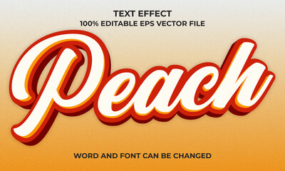 Editable 3D Text Effect With Peach Concept