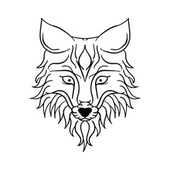 hand drawn fox doodle illustration for tattoo stickers etc premium vector