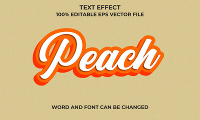 Editable 3D Text Effect With Peach Concept