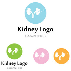 Kidney health and kidney care logo using icon design concept vector illustration