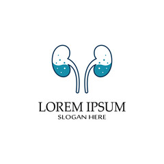 Kidney health and kidney care logo using icon design concept vector illustration