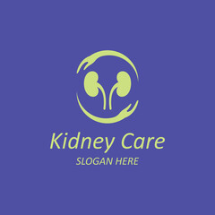 Kidney health and kidney care logo using icon design concept vector illustration