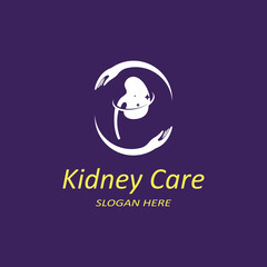 Kidney health and kidney care logo using icon design concept vector illustration