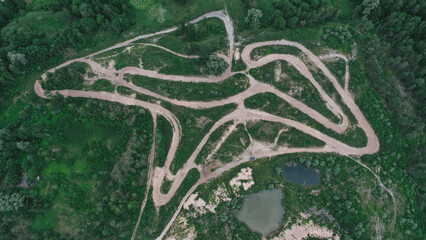Aerial view of a track