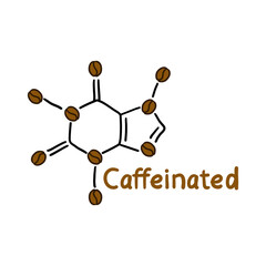 Caffeinated drink label with molecular formula