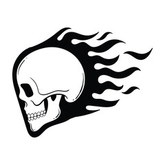 hand drawn skull fire doodle illustration for tattoo stickers etc premium vector © skizophobia