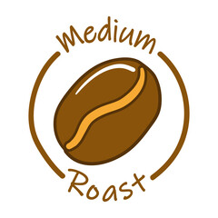 Medium roast coffee quality label, drink badge