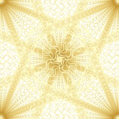 Gold luxury circles line a seamless pattern on the white background.
