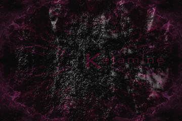 Ketamine. Dissociative ketamine. Chemical formula, molecular structure. Ilustration background for your desigen.