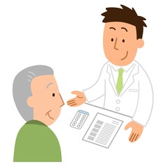 服薬指導をする男性1