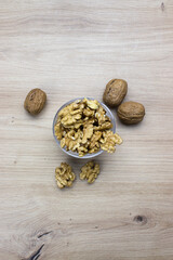 Walnuts in a glass Source of nutrients and antioxidants Good against cardiovascular diseases