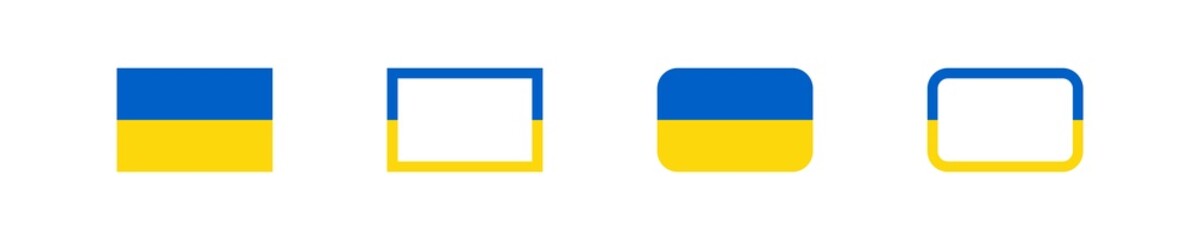 Ukraine flag icon. UA symbol. Love Ukraine in vector flat