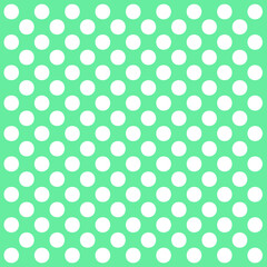 Fototapeta na wymiar White dots pattern on green background 