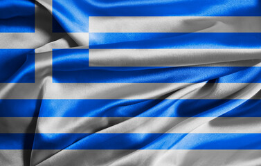National Flag of Greece, silk background