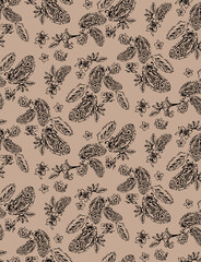 Seamless paisley pattern, ethnic print.