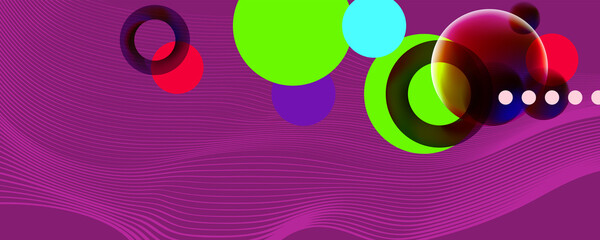Art bright neon surreal summer glitch futuristic neon abstract background. Graphic elements different colors line shapes and round shapes Live data style