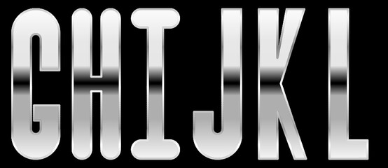 chrome retro style alphabet collection set pack illustration in vector format