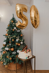 Beautiful cake, birthday cake, cake close-up and blurred background