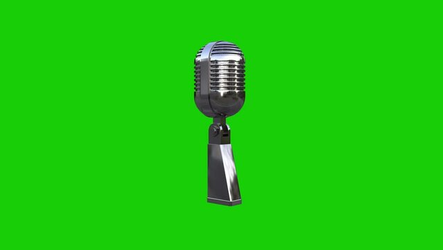 Loopable 4K 3d retro microphone for any time