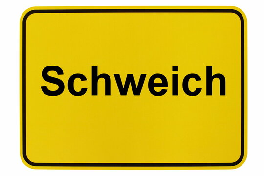 Illustration eines Ortsschildes der Stadt Schweich