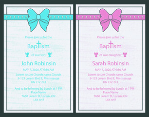 Baptism, Christening, First Holy Communion Template. Baptism invitation card.