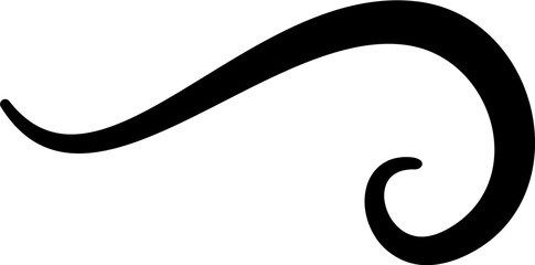 Hand drawn black calligraphy swoosh