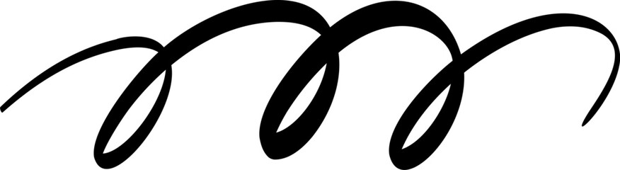 Hand drawn black calligraphy swoosh