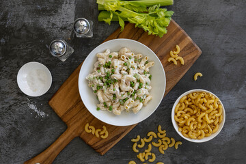 Bowl of Macaroni Tuna Pasta Salad