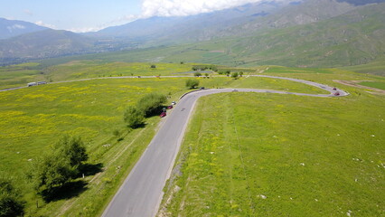 beautiful landscape with green mountains in northwest Argentina