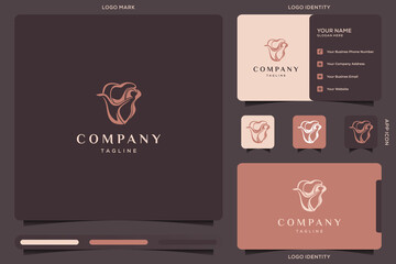 Flower logo design and business card template