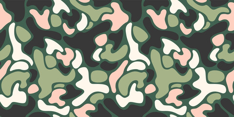 Modern camouflage seamless pattern. Vector abstract design for paper, cover, fabric, interior decor and other © Nadia Grapes