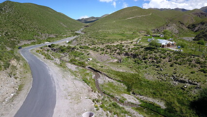 Fototapeta na wymiar beautiful landscape with green mountains in northwest Argentina