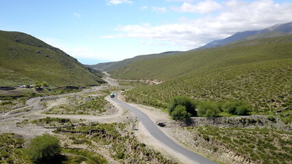 beautiful landscape with green mountains in northwest Argentina