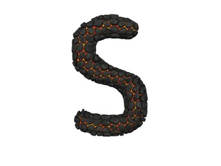 Fototapeta premium Lava Rock Themed Font Letter S
